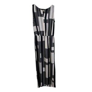 White & Blue Sleeveless Chaps Dress- Size 4